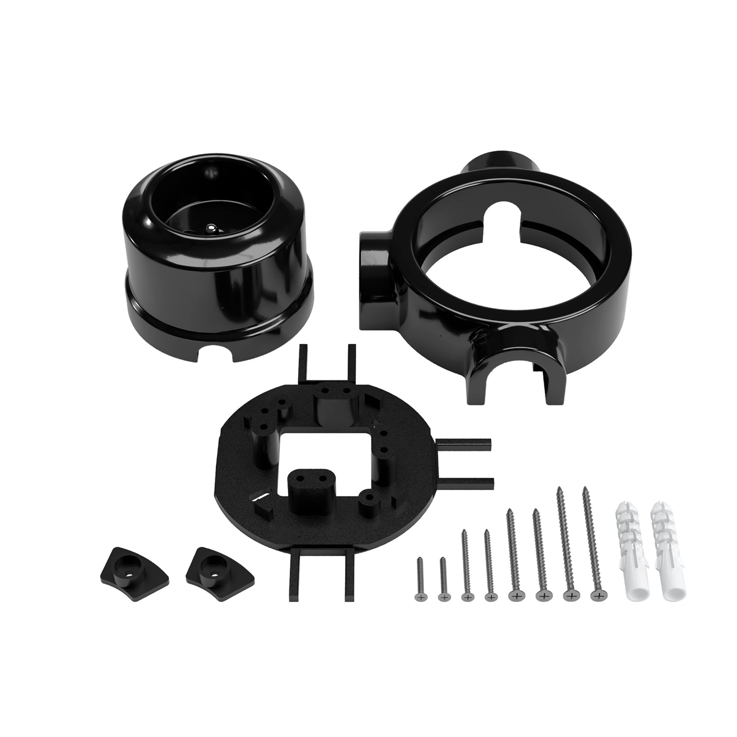 Kit presa a muro di tipo francese e base per Creative-Tubes in porcellana - Nero 3