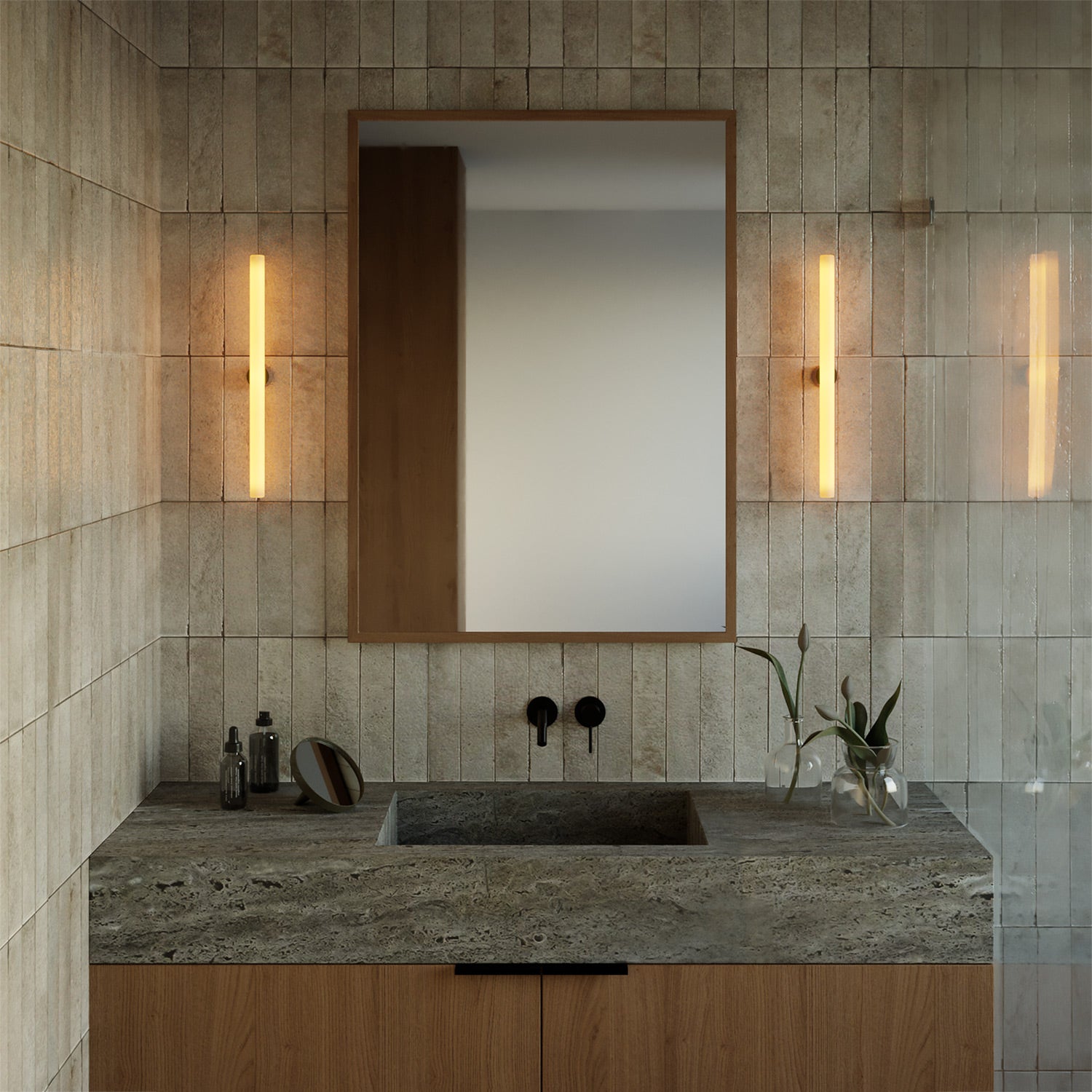 Lampada esse14 da parete o soffitto per lampadina LED S14d - Waterproof IP44 - Effetto Wengé