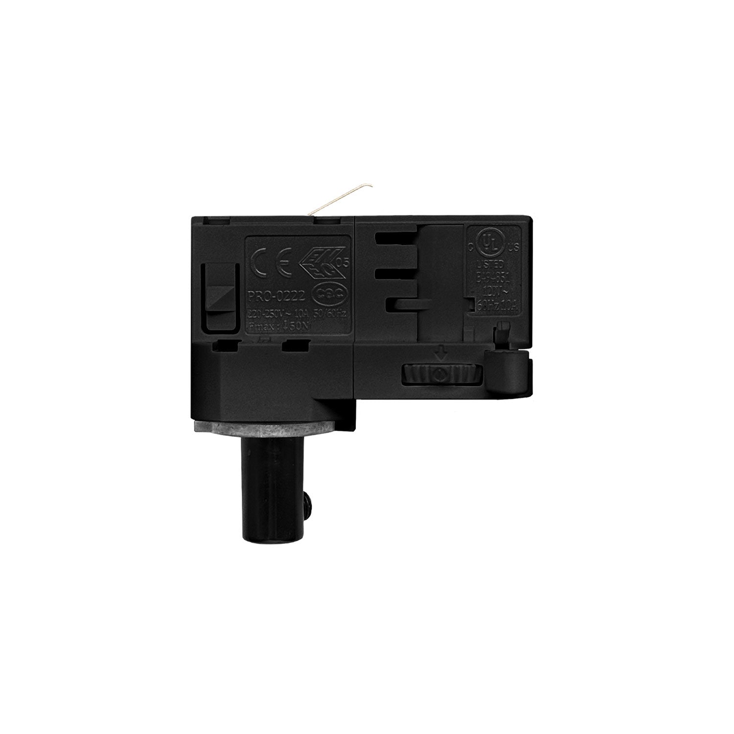 Lampada a sospensione per binario con serracavo da 7cm - Nero