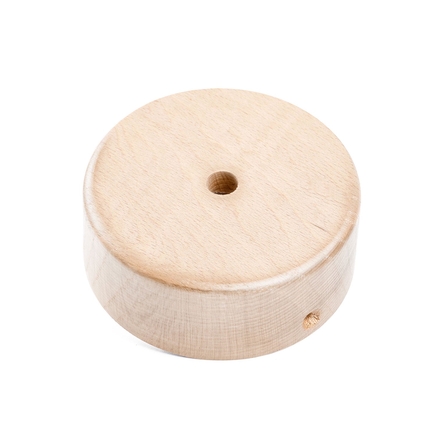 Kit Mini rosone cilindrico in legno a 1 foro centrale - Neutro