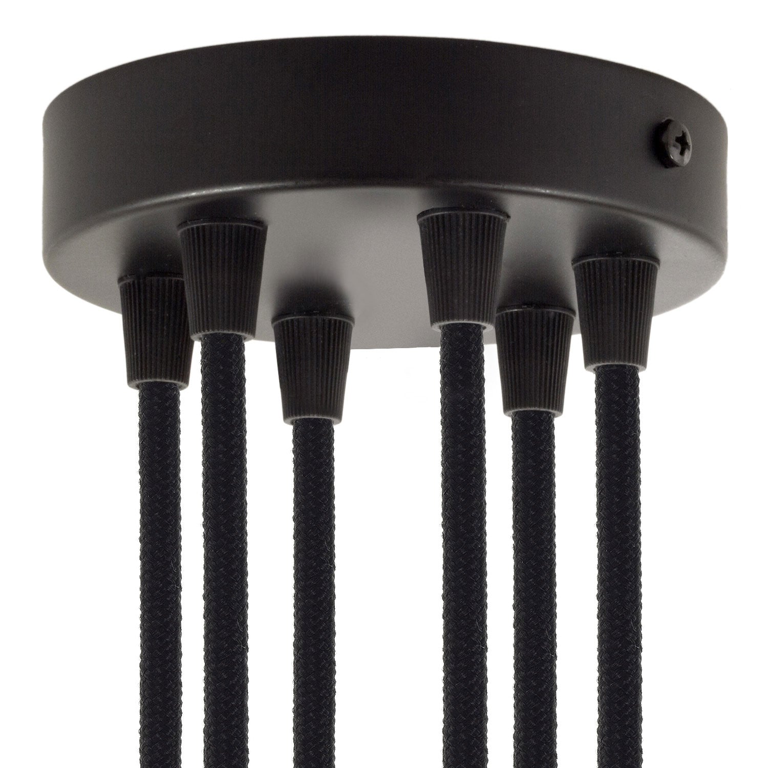 Kit rosone cilindrico in metallo a 6 fori - Nero Conico