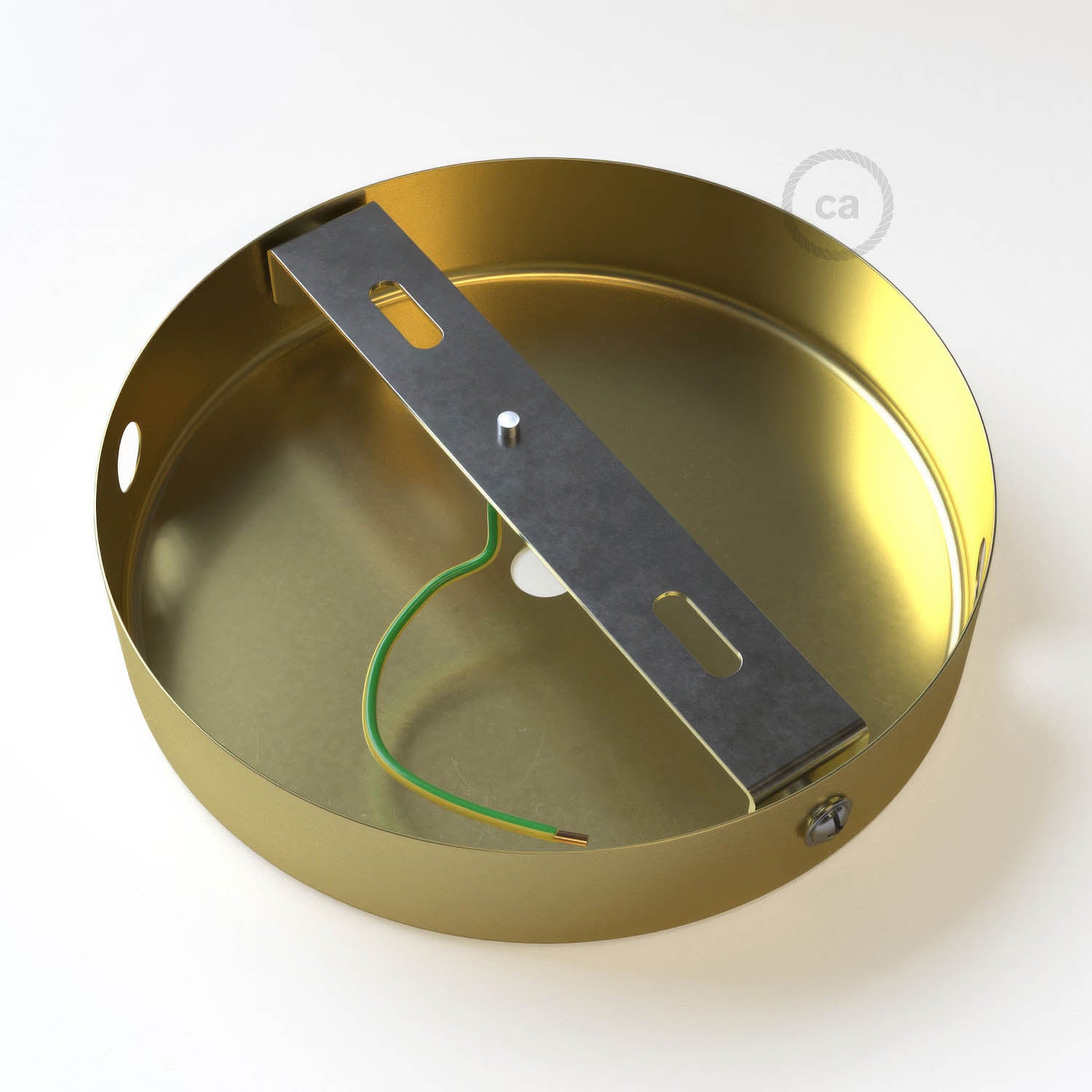 Kit rosone cilindrico in metallo a 1 foro centrale e 2 fori laterali - Bronzo satinato Conico