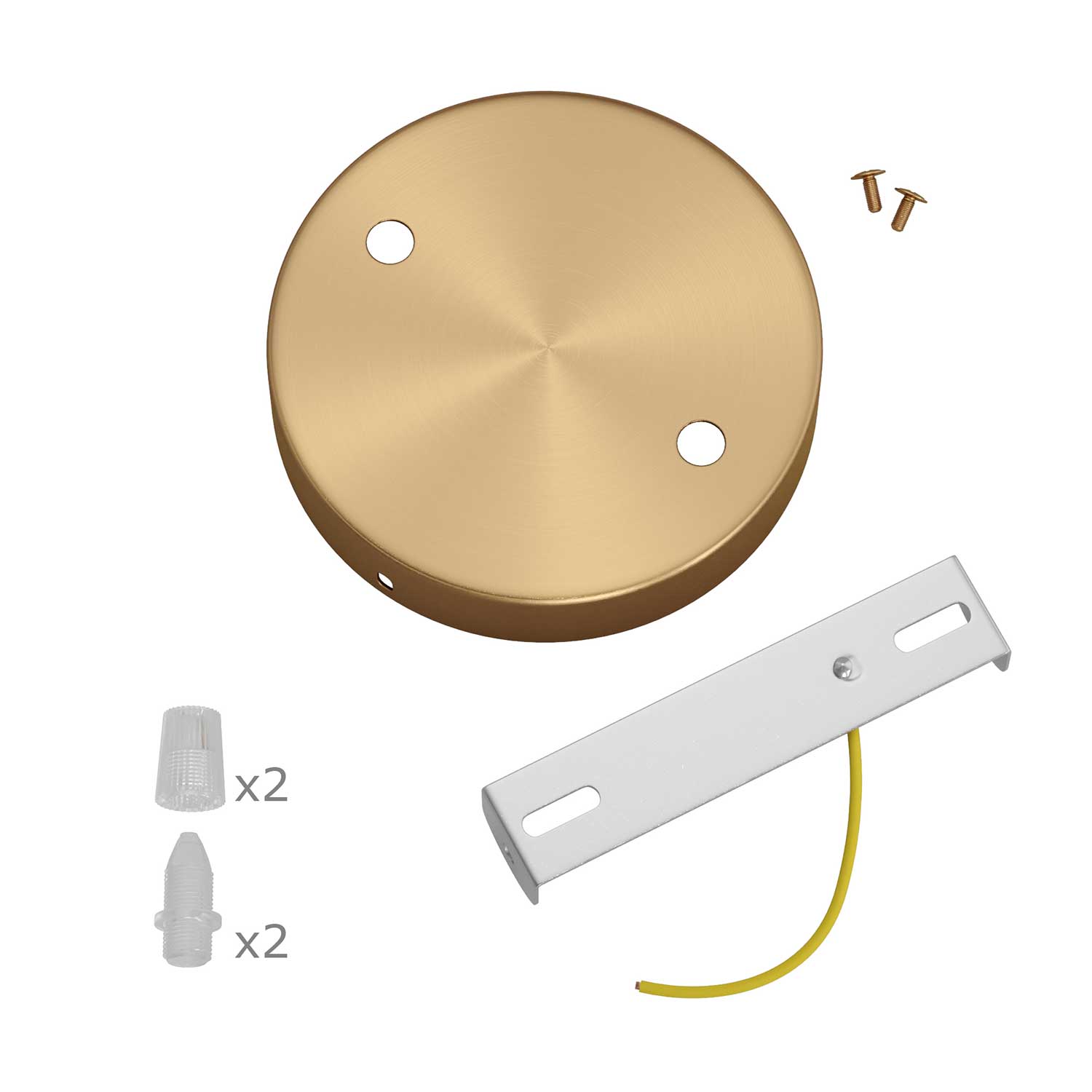 Kit rosone cilindrico in metallo a 2 fori - Bronzo satinato Conico