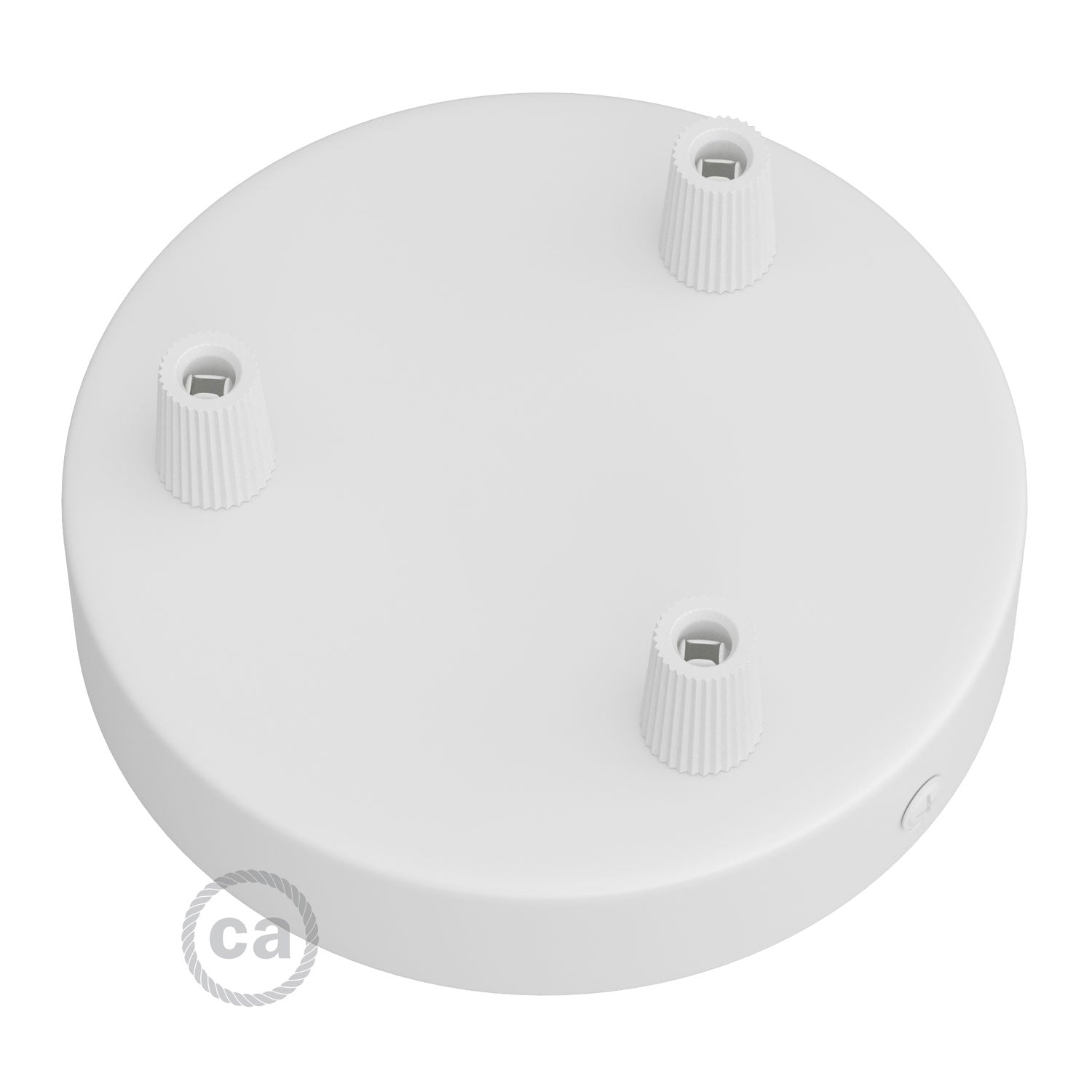 Kit rosone cilindrico in metallo a 3 fori - Bianco opaco Conico