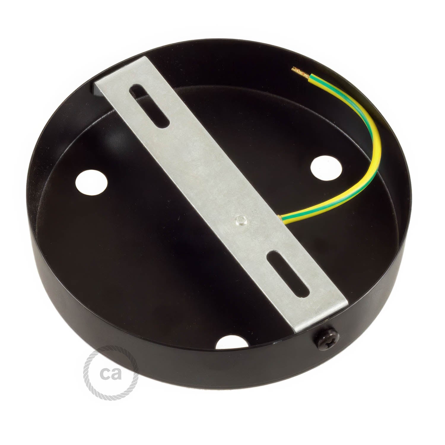 Kit rosone cilindrico in metallo a 3 fori - Nero Cilindrico