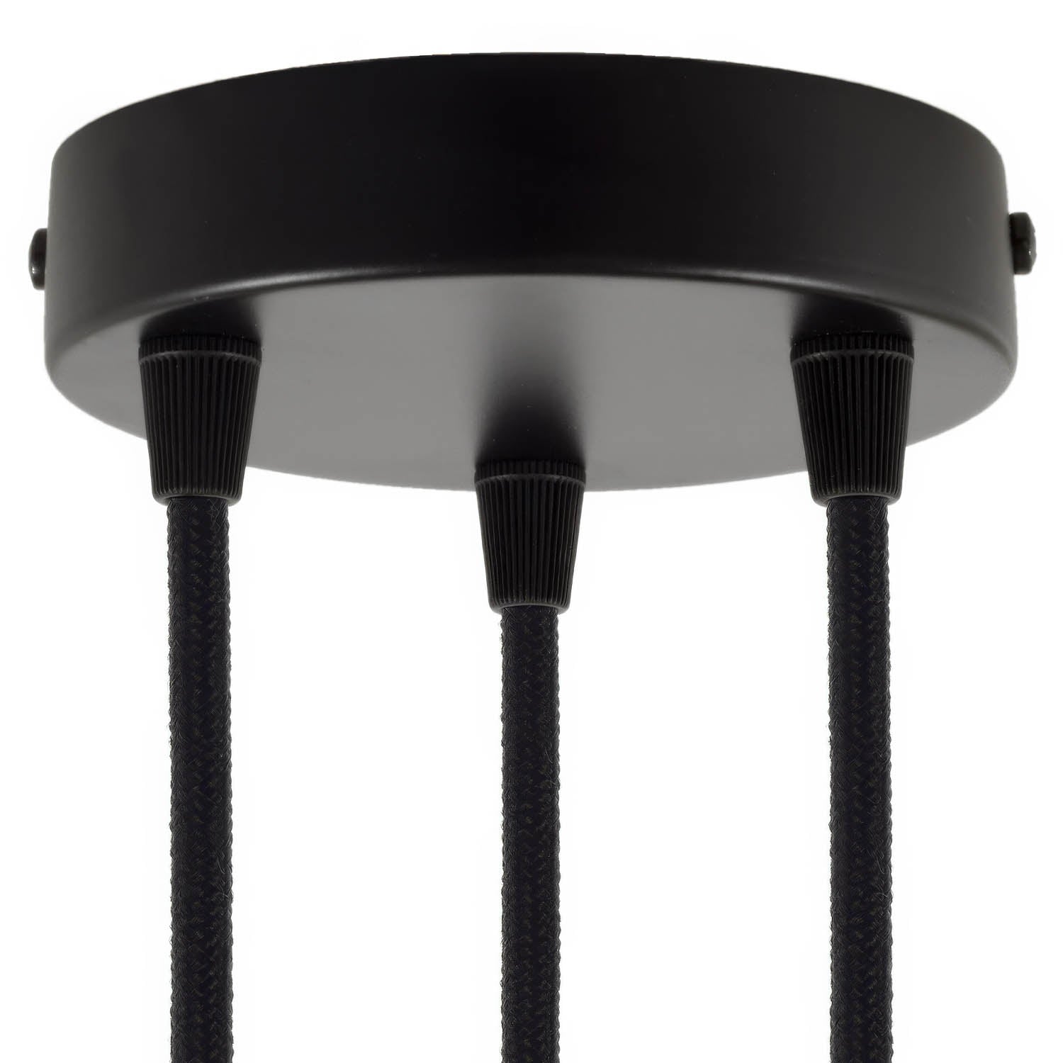 Kit rosone cilindrico in metallo a 3 fori - Nero Conico