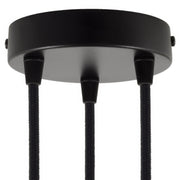 Kit rosone cilindrico in metallo a 3 fori - Nero Conico