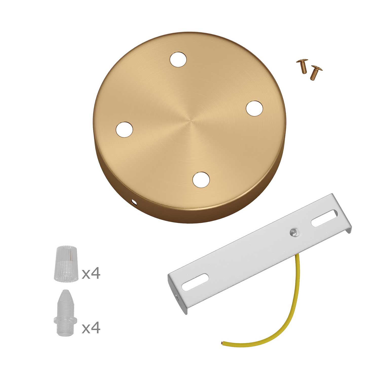 Kit rosone cilindrico in metallo a 4 fori - Bronzo satinato Conico