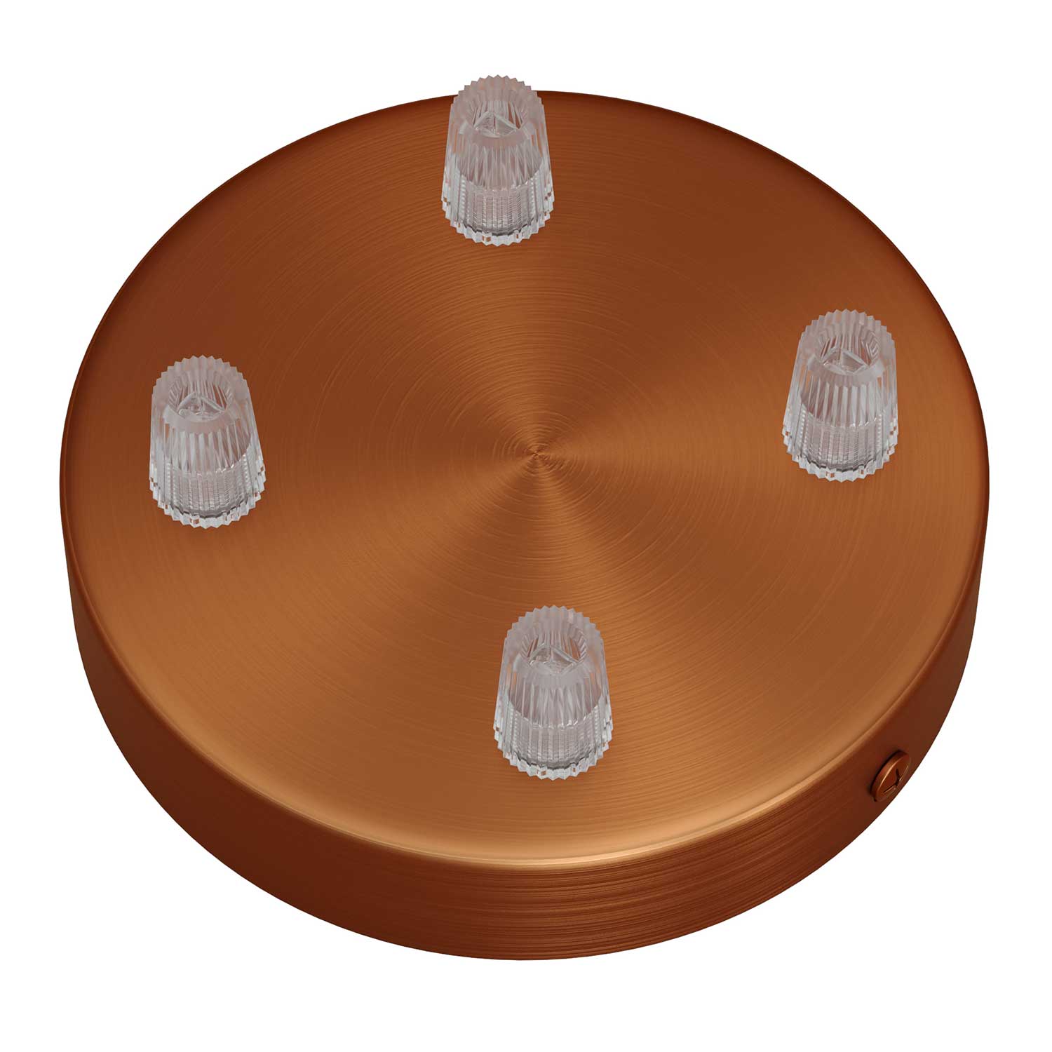 Kit rosone cilindrico in metallo a 4 fori - Rame satinato Conico