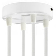 Kit rosone cilindrico in metallo a 4 fori - Bianco lucido Conico
