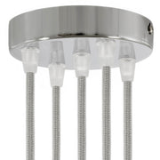 Kit rosone cilindrico in metallo a 5 fori - Cromo Conico