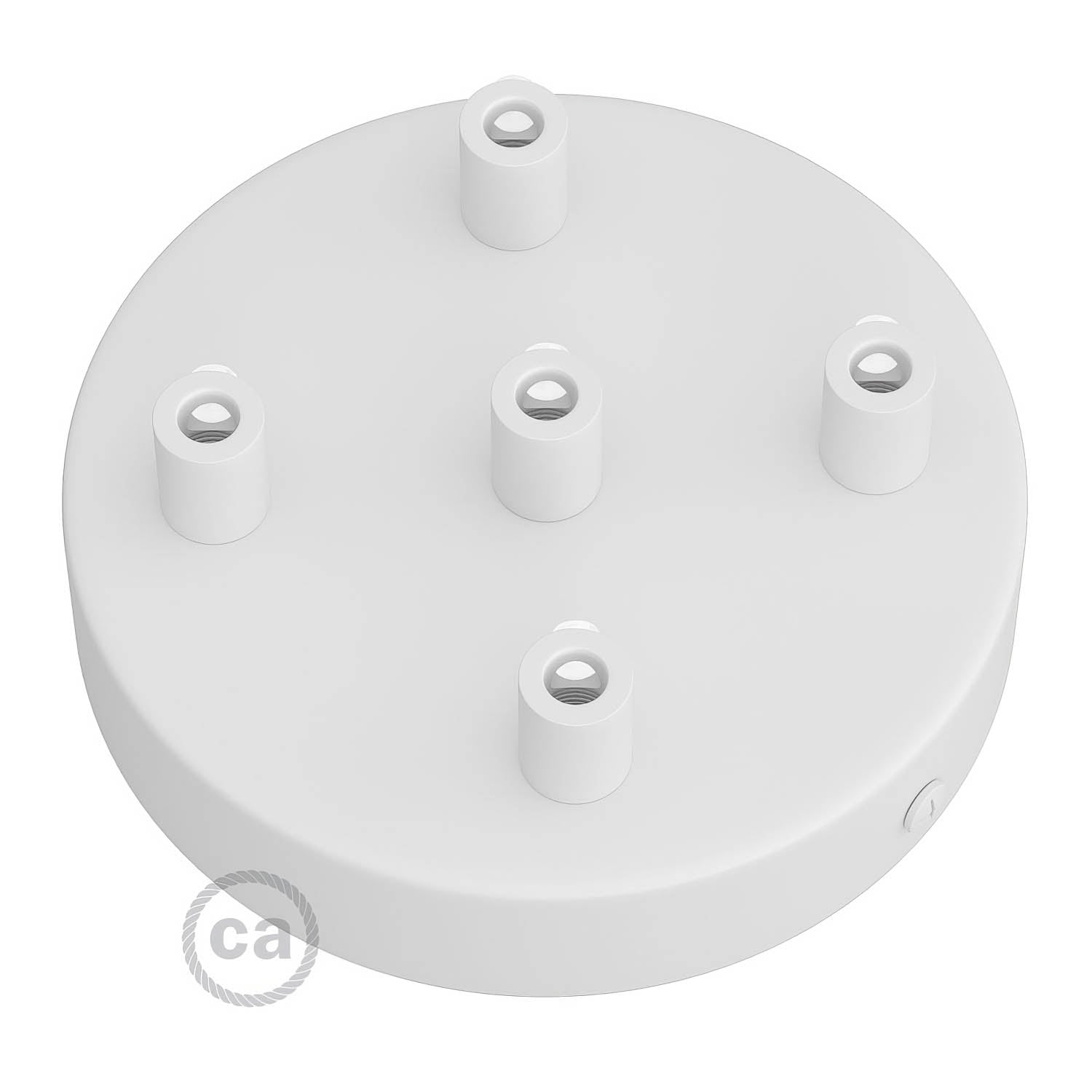 Kit rosone cilindrico in metallo a 5 fori - Bianco opaco Cilindrico