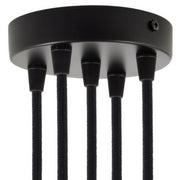 Kit rosone cilindrico in metallo a 5 fori - Nero Conico