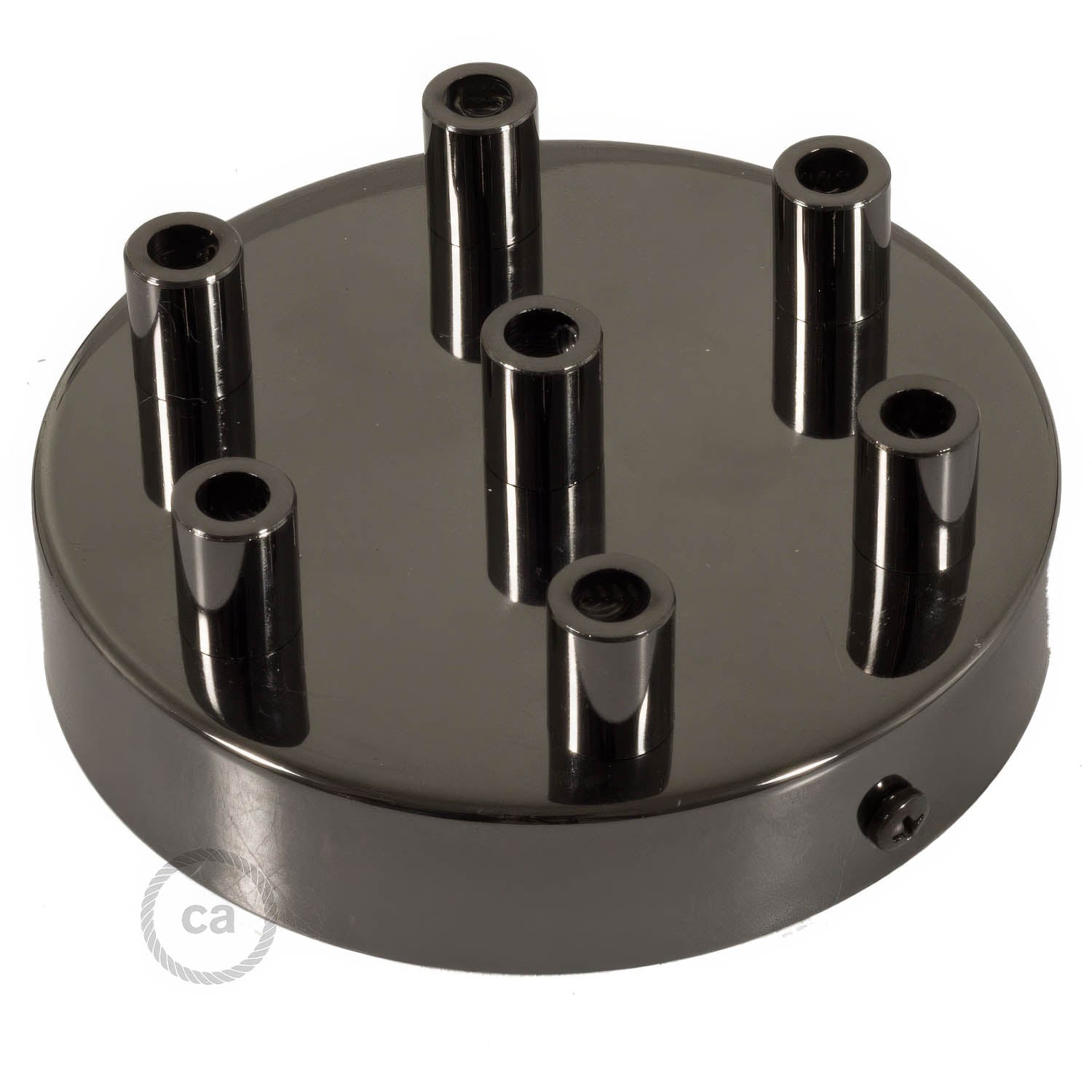 Kit rosone cilindrico in metallo a 7 fori - Nero perla Cilindrico