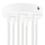 Kit rosone cilindrico in metallo a 7 fori - Bianco lucido Conico