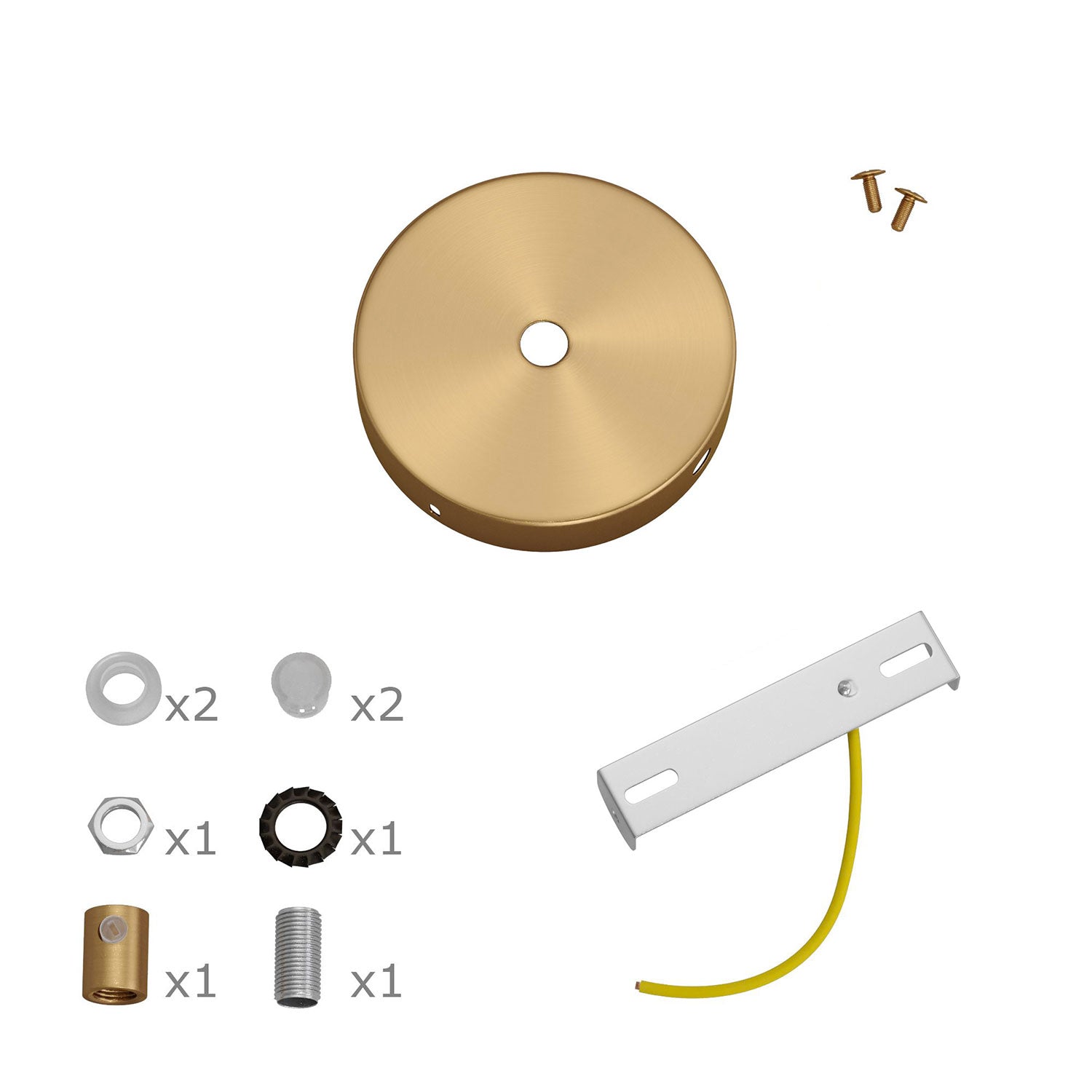Kit Mini rosone cilindrico in metallo a 1 foro centrale e 2 laterali - Bronzo satinato Cilindrico