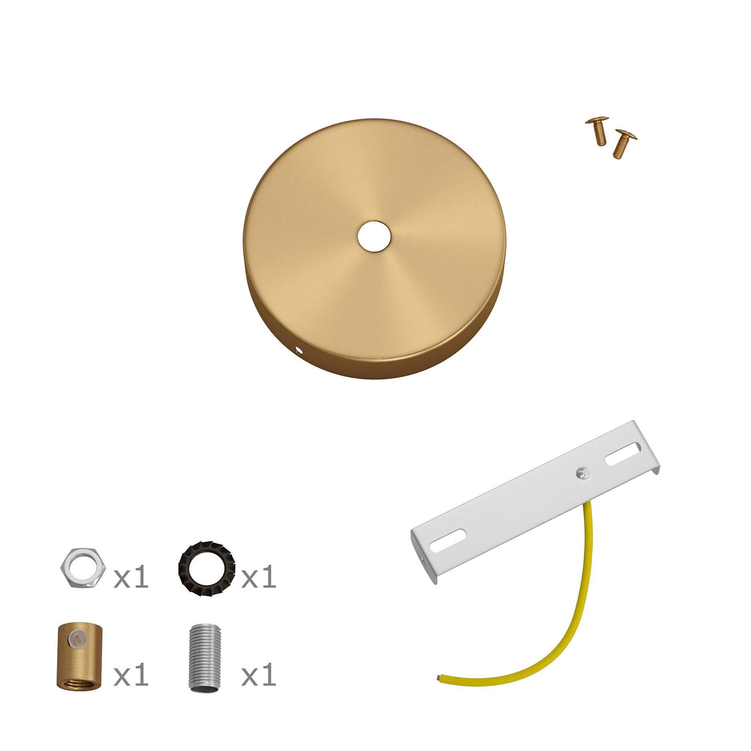 Kit Mini Rosone cilindrico in metallo a 1 foro centrale - Bronzo satinato Cilindrico