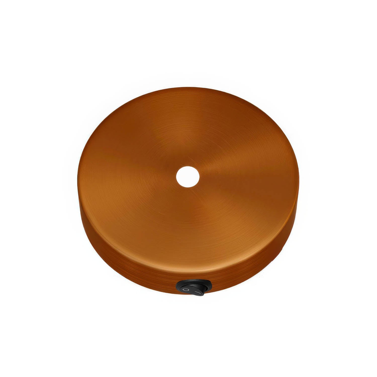Kit mini rosone cilindrico in metallo con interruttore - Rame satinato