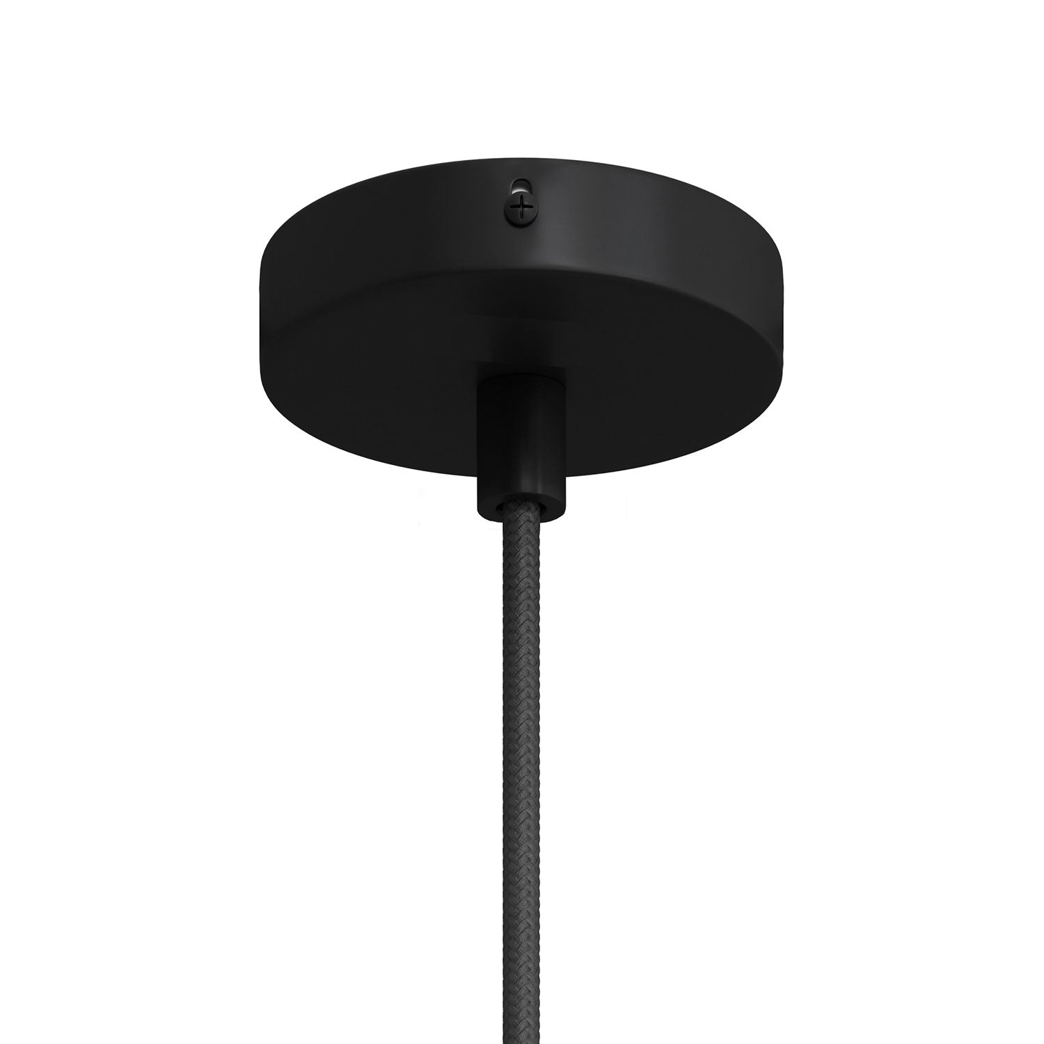 Kit Mini Rosone cilindrico in metallo a 1 foro centrale - Nero Cilindrico