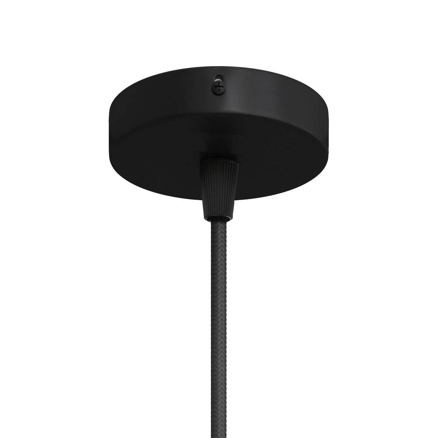 Kit Mini Rosone cilindrico in metallo a 1 foro centrale - Nero Conico
