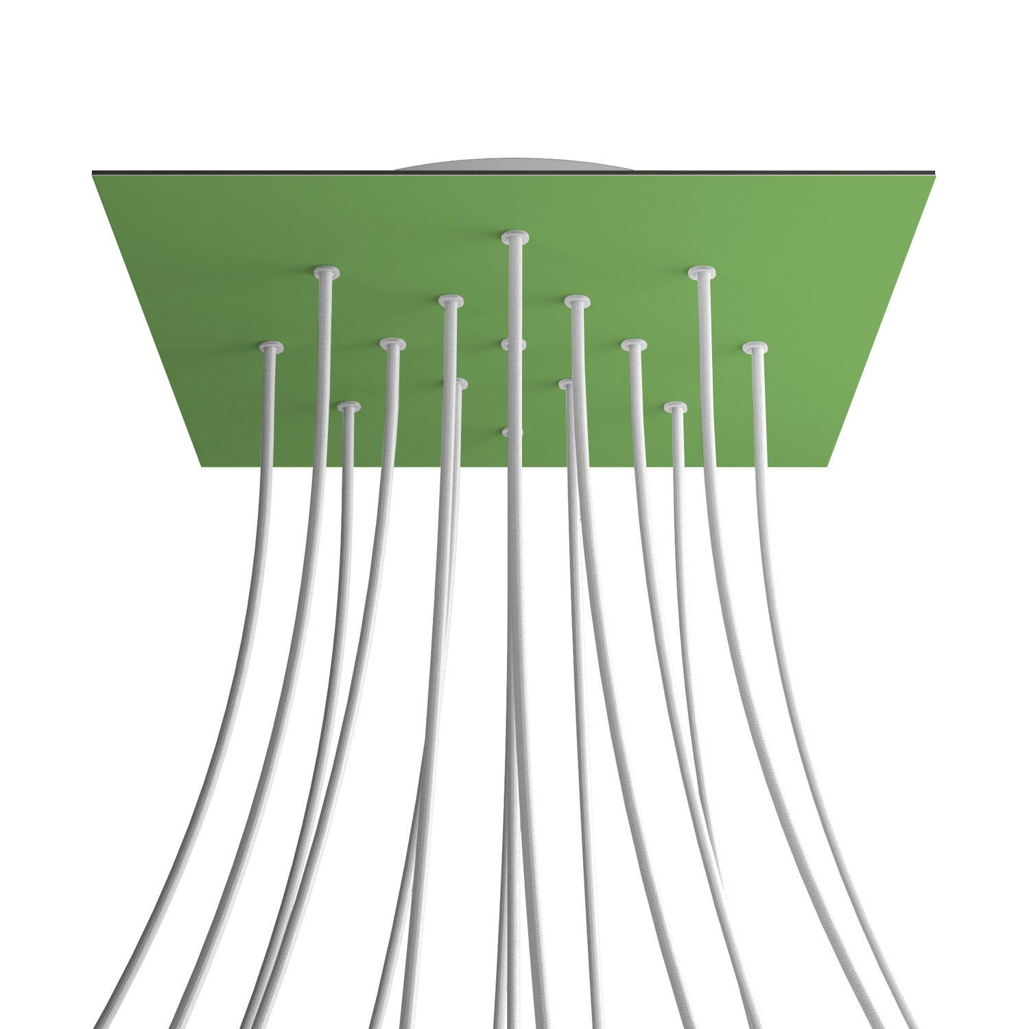 Rosone XXL Rose-One quadrato, 400 mm con 15 fori e 4 fori laterali - Verde prato Bianco