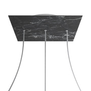 Rosone XXL Rose-One quadrato, 400 mm con 3 fori in linea e 4 fori laterali - Marmo Marquina Bianco