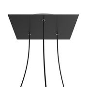 Rosone XXL Rose-One quadrato, 400 mm con 3 fori e 4 fori laterali - Nero opaco Bianco