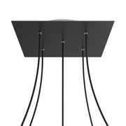 Rosone XXL Rose-One quadrato, 400 mm con 5 fori e 4 fori laterali - Nero opaco Bianco