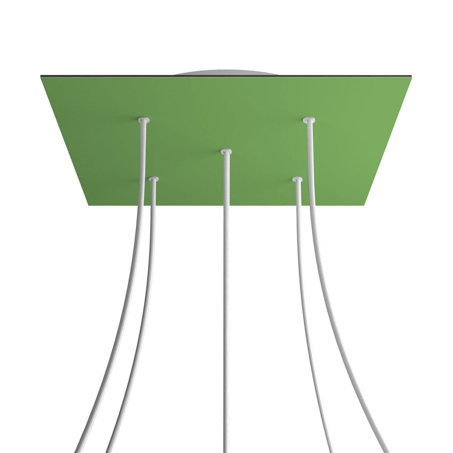 Rosone XXL Rose-One quadrato, 400 mm con 5 fori e 4 fori laterali - Verde prato Bianco
