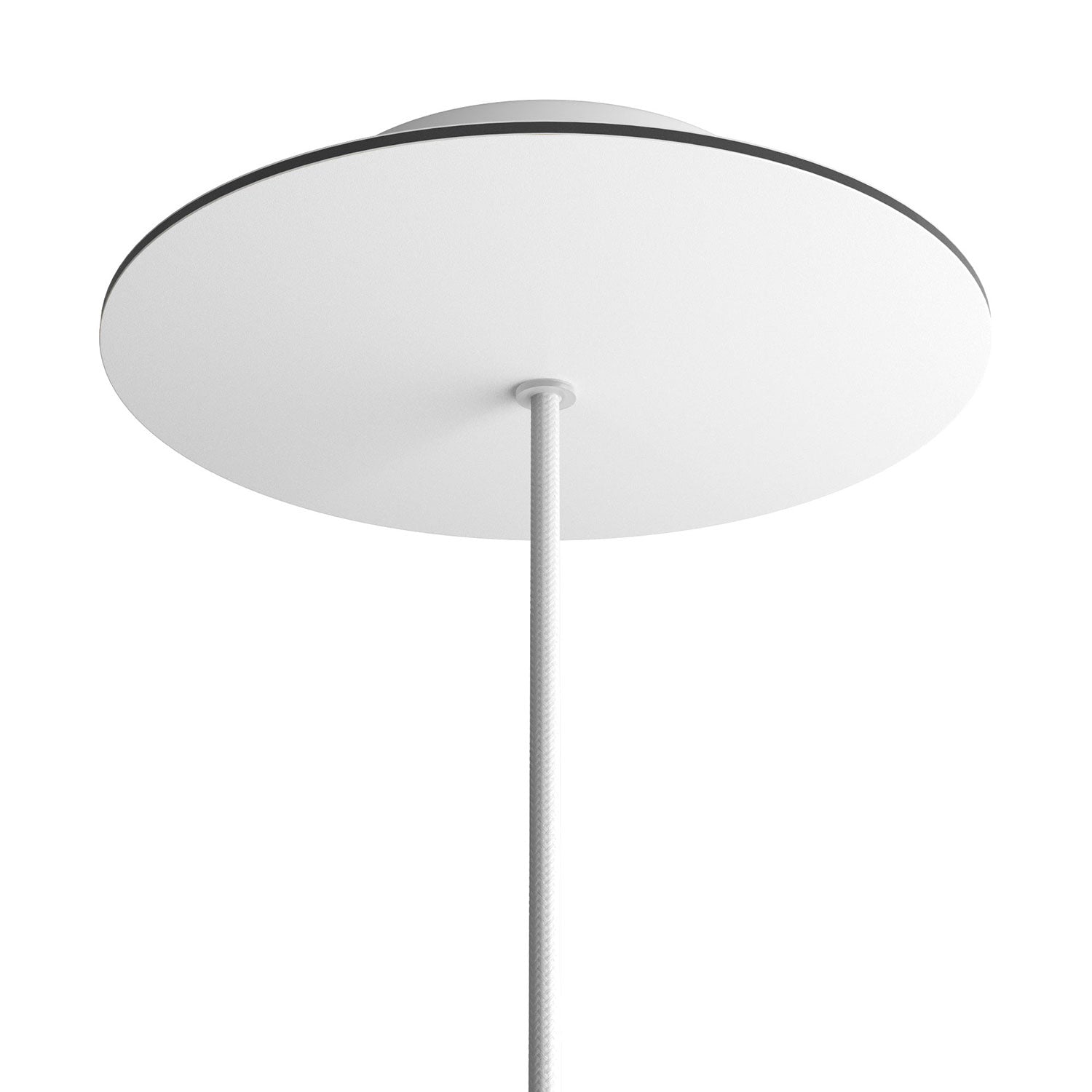 Rosone Rose-One rotondo, diametro 200 mm con 1 foro e 4 fori laterali - Bianco opaco Bianco