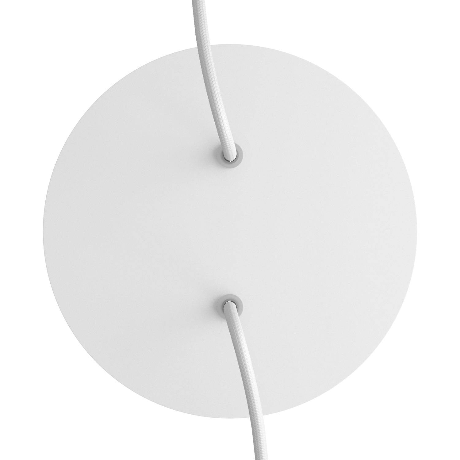 Rosone Rose-One rotondo, diametro 200 mm con 2 fori e 4 fori laterali - Bianco opaco Bianco