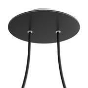 Rosone Rose-One rotondo, diametro 200 mm con 2 fori e 4 fori laterali - Nero opaco Bianco
