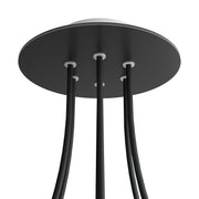 Rosone Rose-One rotondo, diametro 200 mm con 6 fori e 4 fori laterali - Nero opaco Bianco