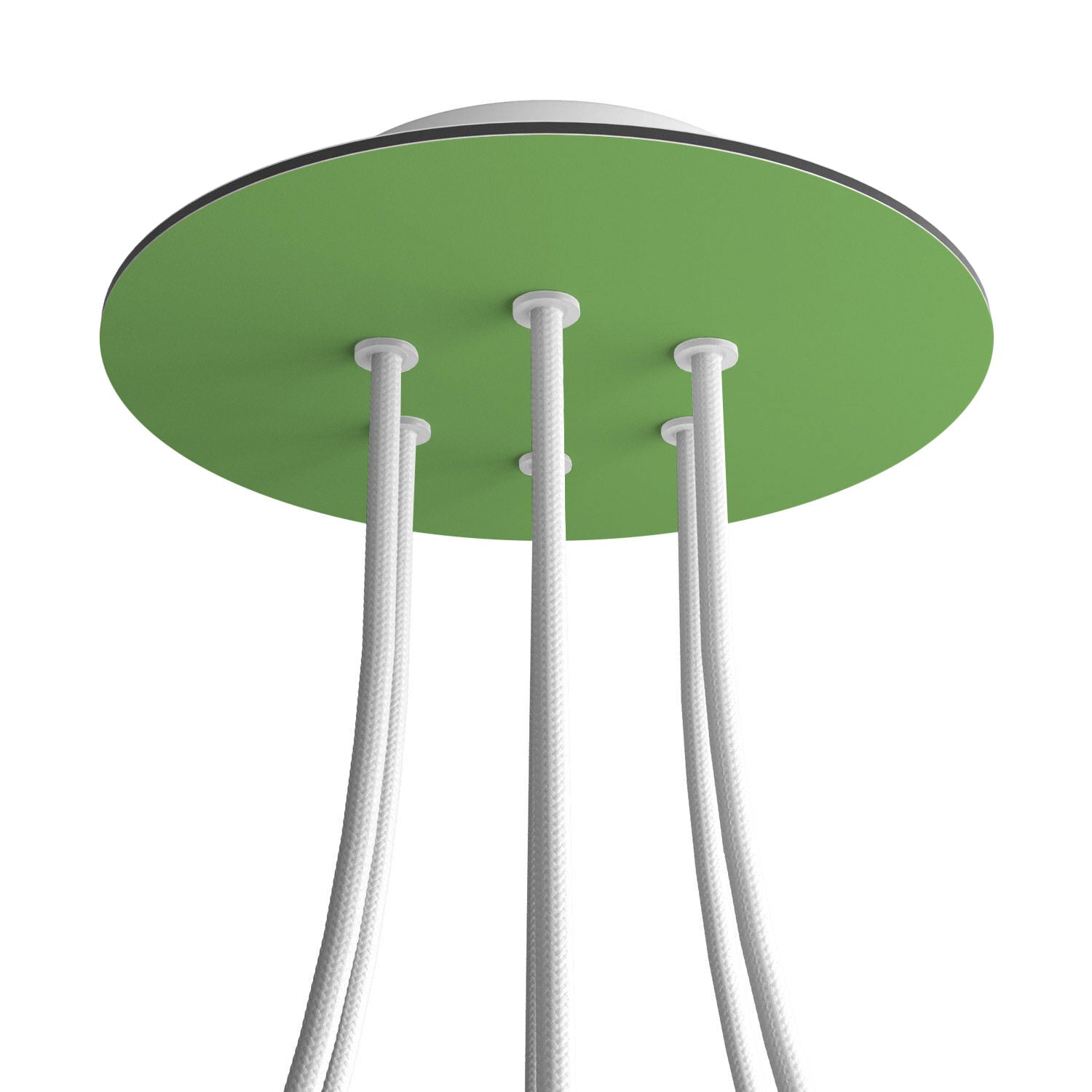 Rosone Rose-One rotondo, diametro 200 mm con 6 fori e 4 fori laterali - Verde prato Bianco