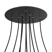 Rosone XXL Rose-One rotondo, diametro 400 mm con 10 fori e 4 fori laterali - Nero opaco Bianco