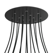 Rosone XXL Rose-One rotondo, diametro 400 mm con 14 fori e 4 fori laterali - Nero opaco Bianco