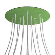 Rosone XXL Rose-One rotondo, diametro 400 mm con 15 fori e 4 fori laterali - Verde prato Bianco