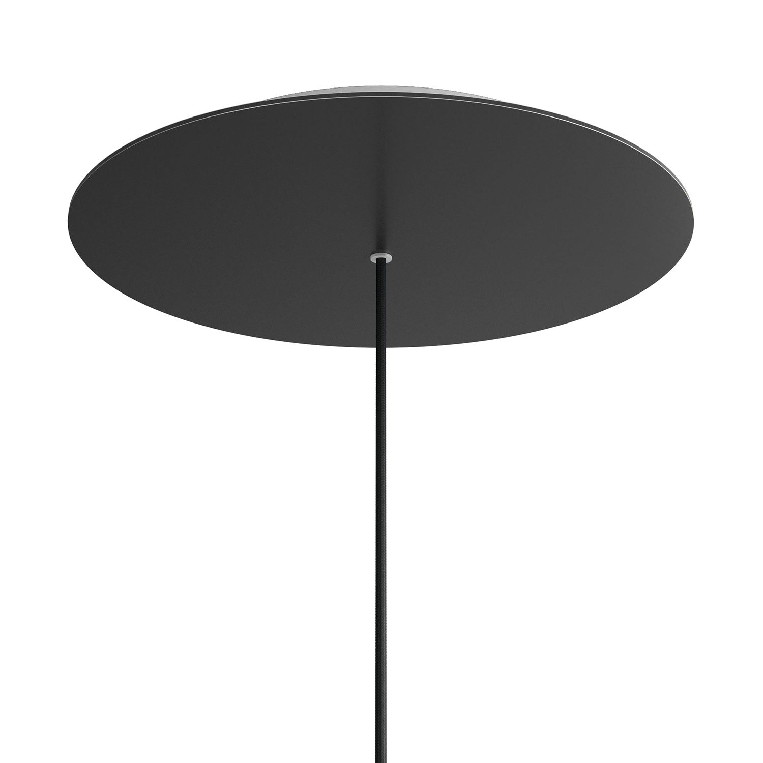 Rosone XXL Rose-One rotondo, diametro 400 mm con 1 foro e 4 fori laterali - Nero opaco Bianco