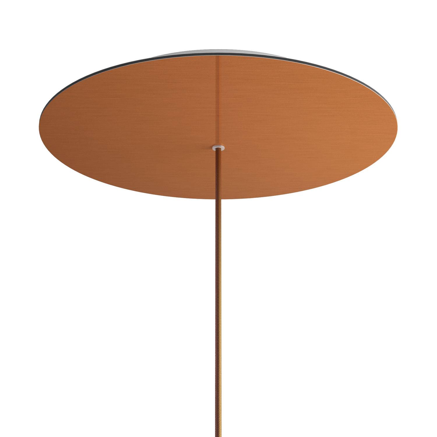 Rosone XXL Rose-One rotondo, diametro 400 mm con 1 foro e 4 fori laterali - Dibond Rame satinato Bianco
