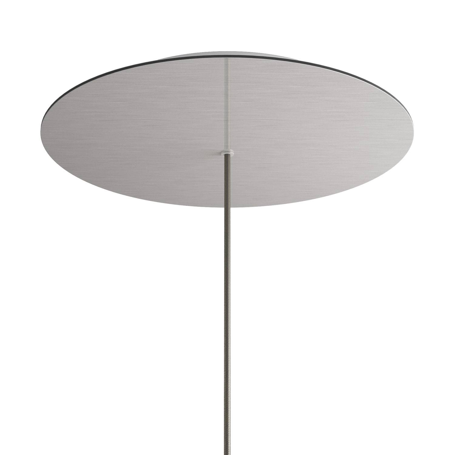 Rosone XXL Rose-One rotondo, diametro 400 mm con 1 foro e 4 fori laterali - Dibond Acciaio satinato Bianco