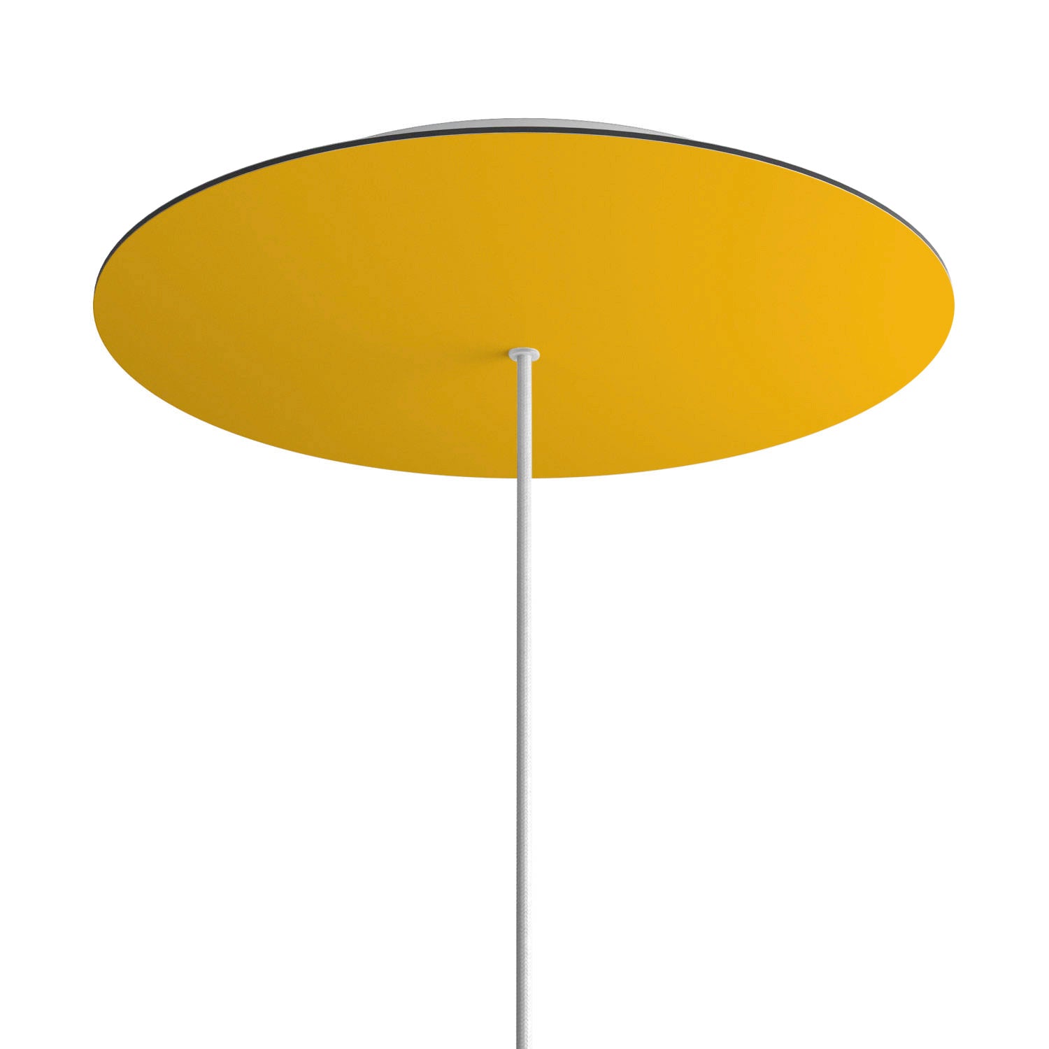Rosone XXL Rose-One rotondo, diametro 400 mm con 1 foro e 4 fori laterali - Mostarda Bianco
