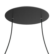 Rosone XXL Rose-One rotondo, diametro 400 mm con 2 fori e 4 fori laterali - Nero opaco Bianco