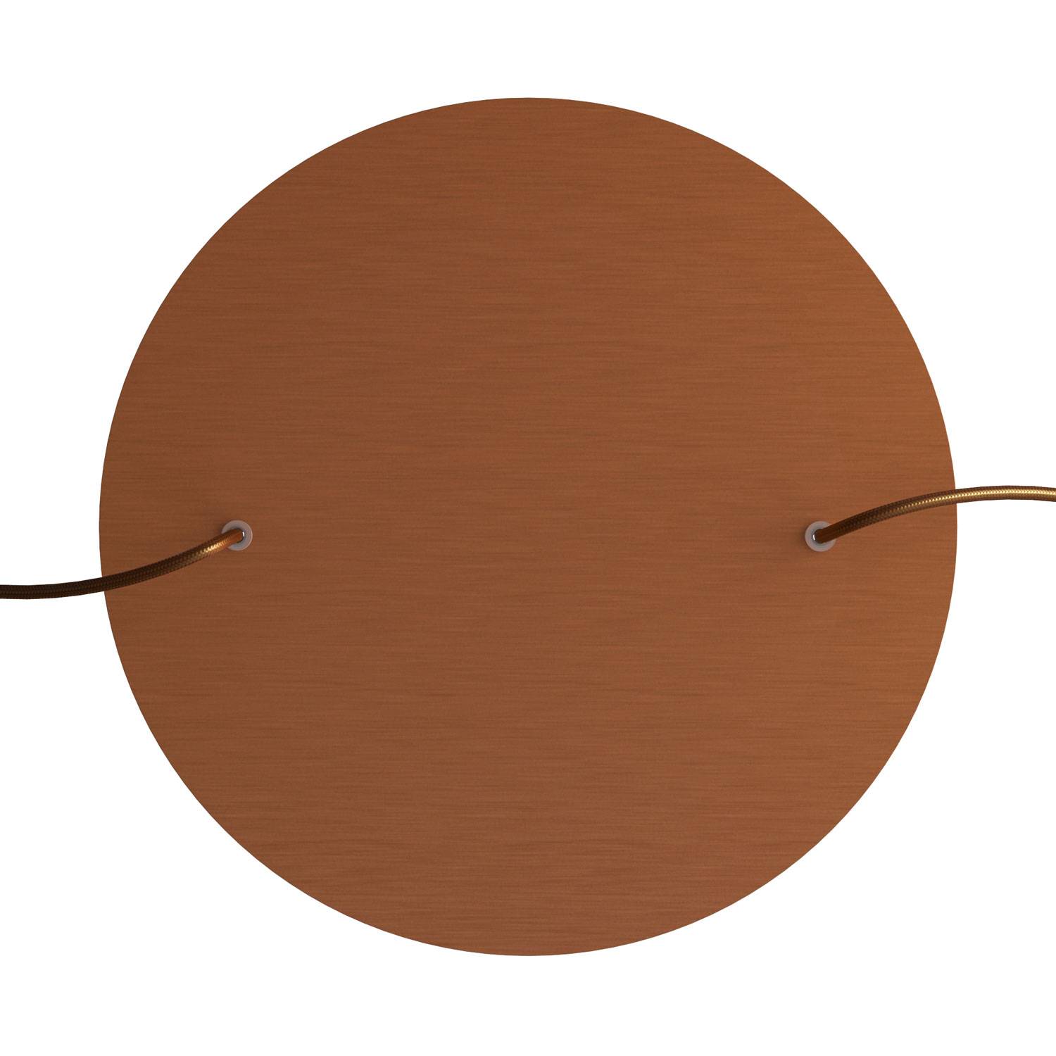Rosone XXL Rose-One rotondo, diametro 400 mm con 2 fori e 4 fori laterali - Dibond Rame satinato Bianco