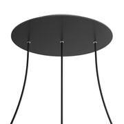 Rosone XXL Rose-One rotondo, diametro 400 mm con 3 fori in linea e 4 fori laterali - Nero opaco Bianco