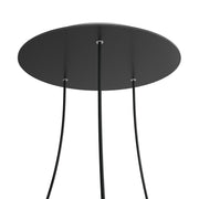 Rosone XXL Rose-One rotondo, diametro 400 mm con 3 fori e 4 fori laterali - Nero opaco Bianco