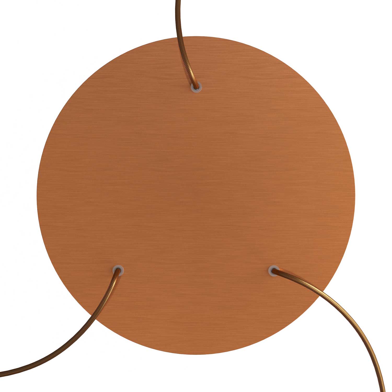 Rosone XXL Rose-One rotondo, diametro 400 mm con 3 fori e 4 fori laterali - Dibond Rame satinato Bianco