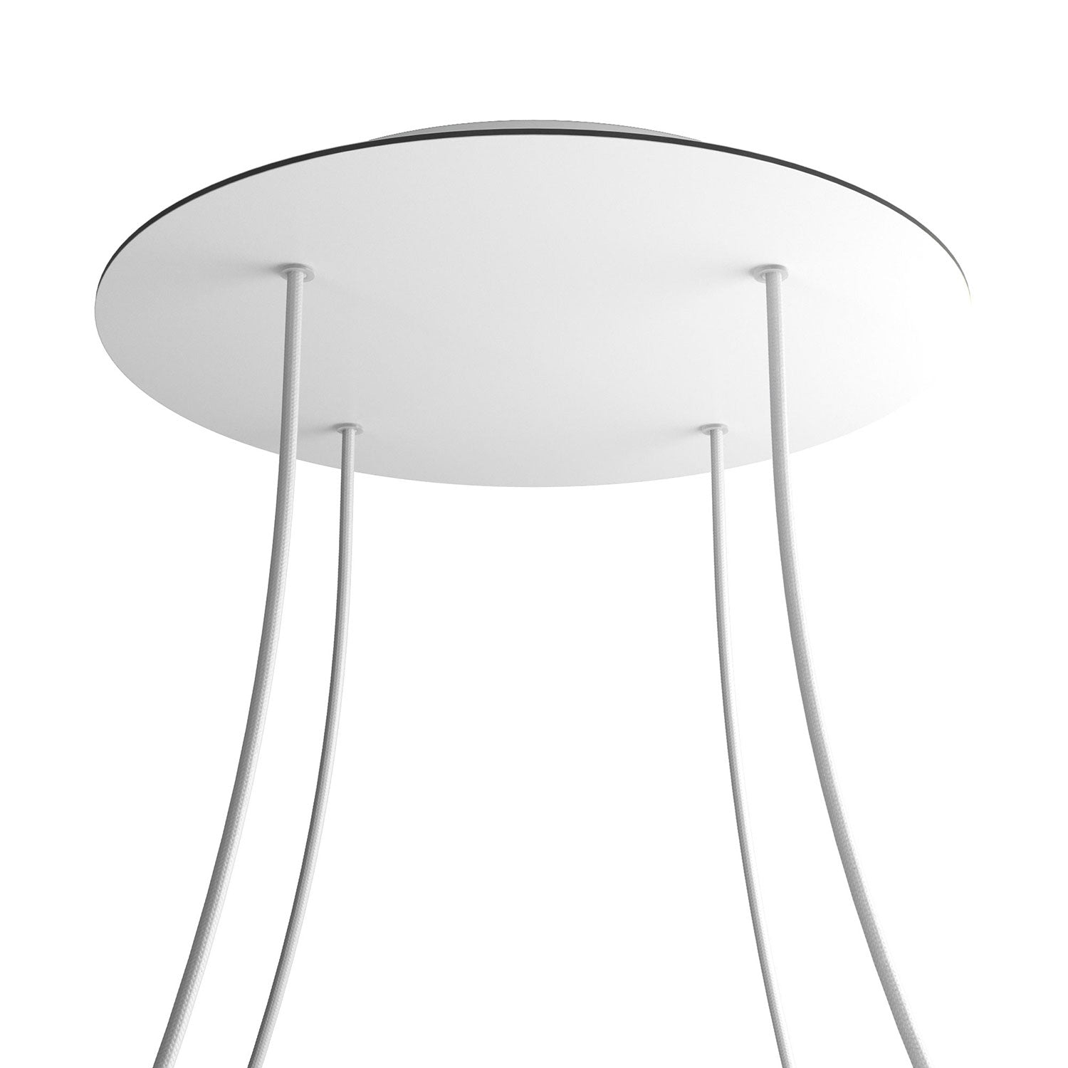 Rosone XXL Rose-One rotondo, diametro 400 mm con 4 fori e 4 fori laterali - Bianco opaco Bianco