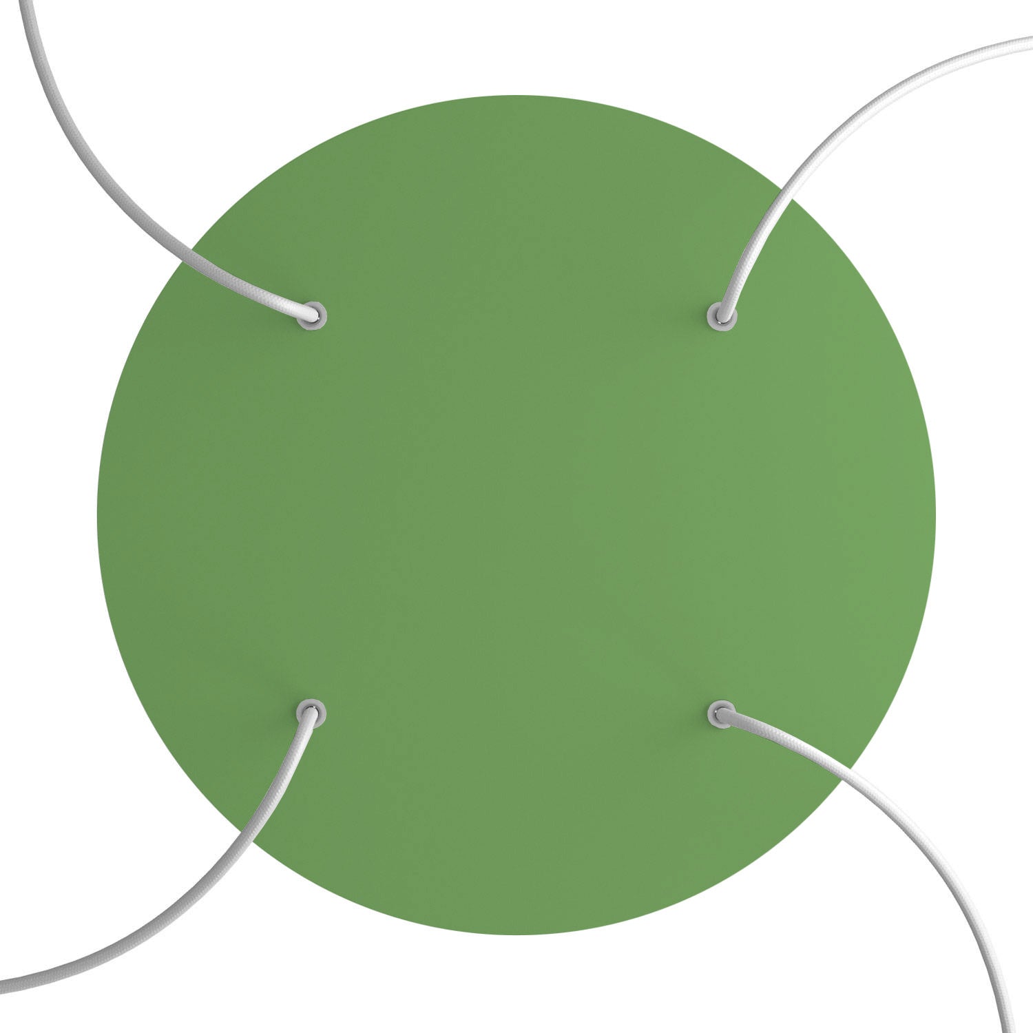 Rosone XXL Rose-One rotondo, diametro 400 mm con 4 fori e 4 fori laterali - Verde prato Bianco