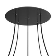 Rosone XXL Rose-One rotondo, diametro 400 mm con 5 fori e 4 fori laterali - Nero opaco Bianco