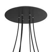 Rosone XXL Rose-One rotondo, diametro 400 mm con 6 fori e 4 fori laterali - Nero opaco Bianco
